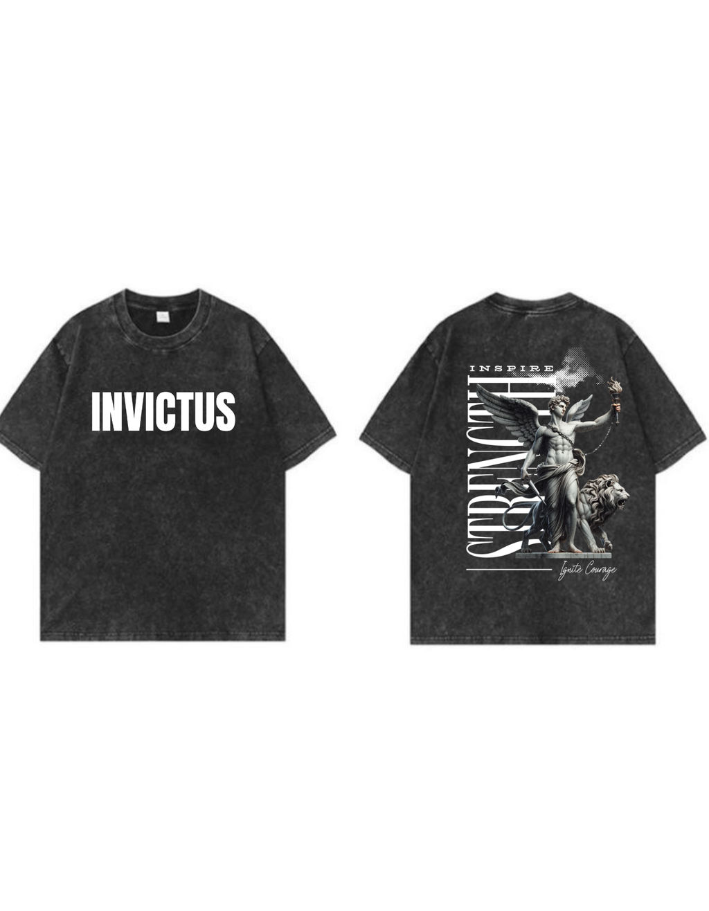 Invictus Acid Wash T-Shirt – Black