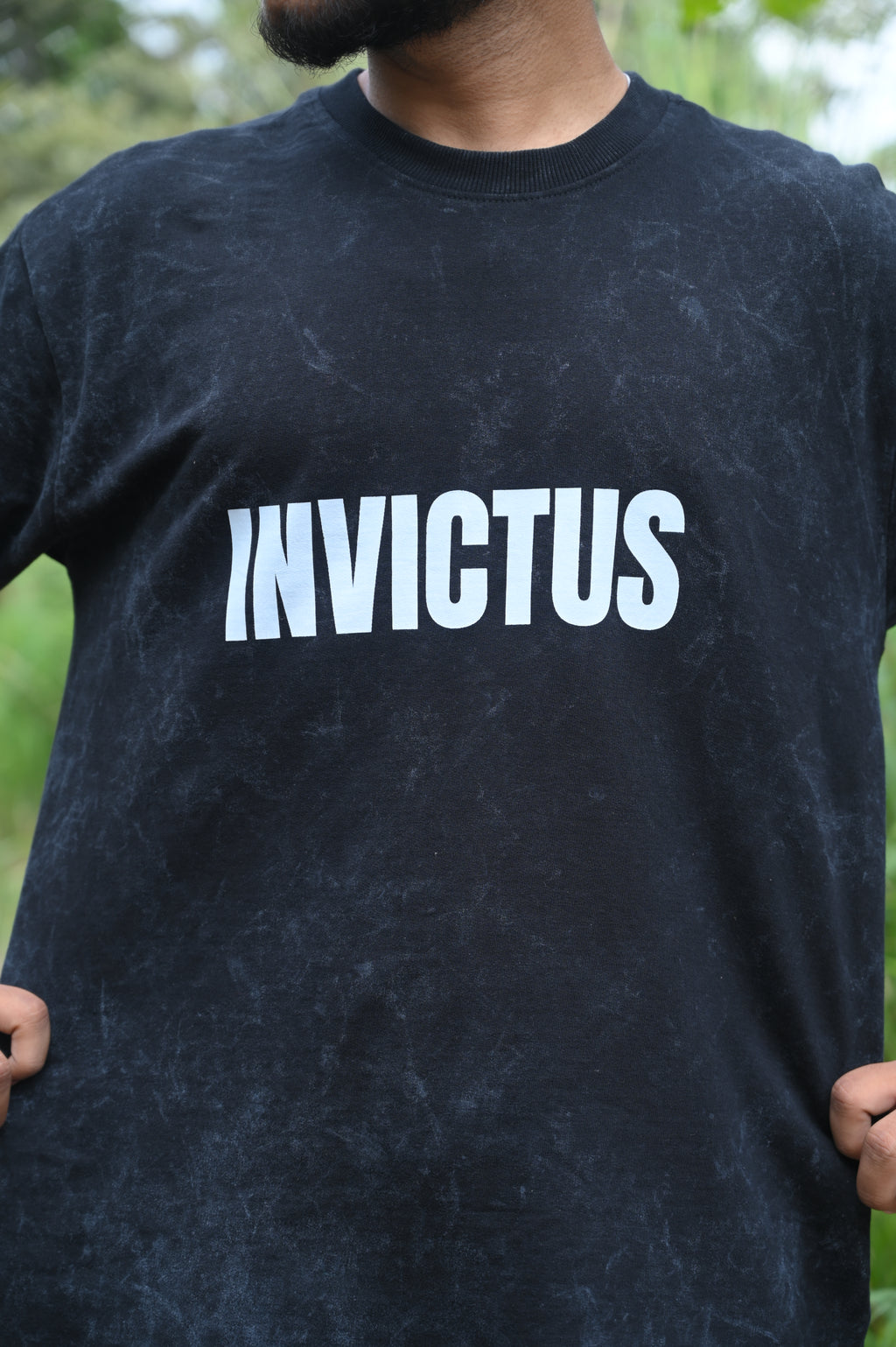 Invictus Acid Wash T-Shirt – Black