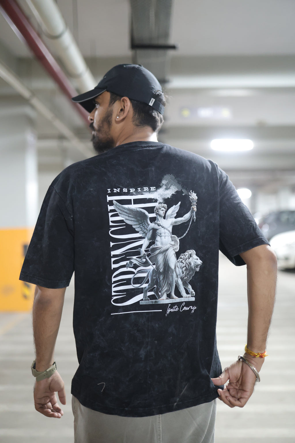 Invictus Acid Wash T-Shirt – Black