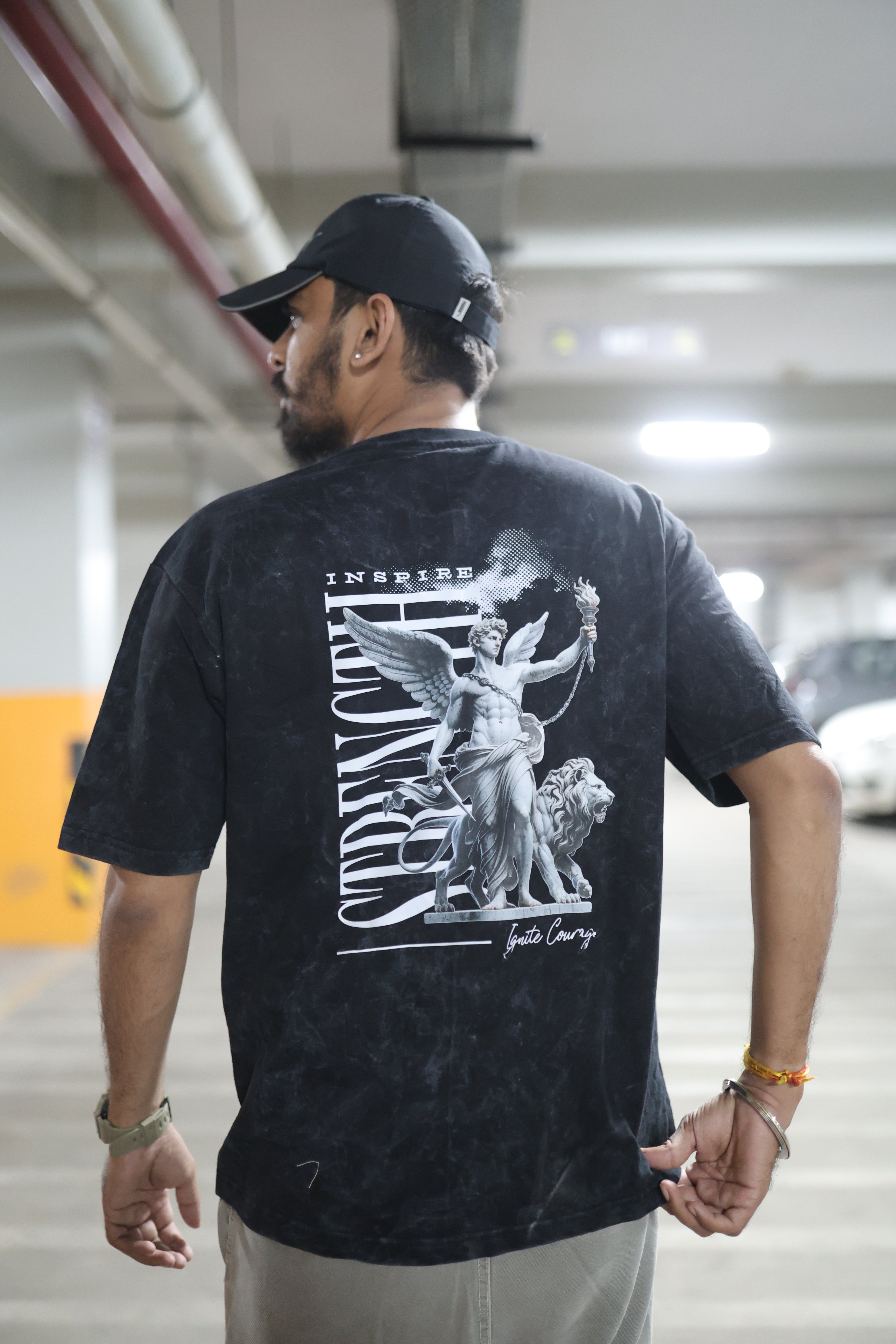 Invictus Acid Wash T-Shirt – Black