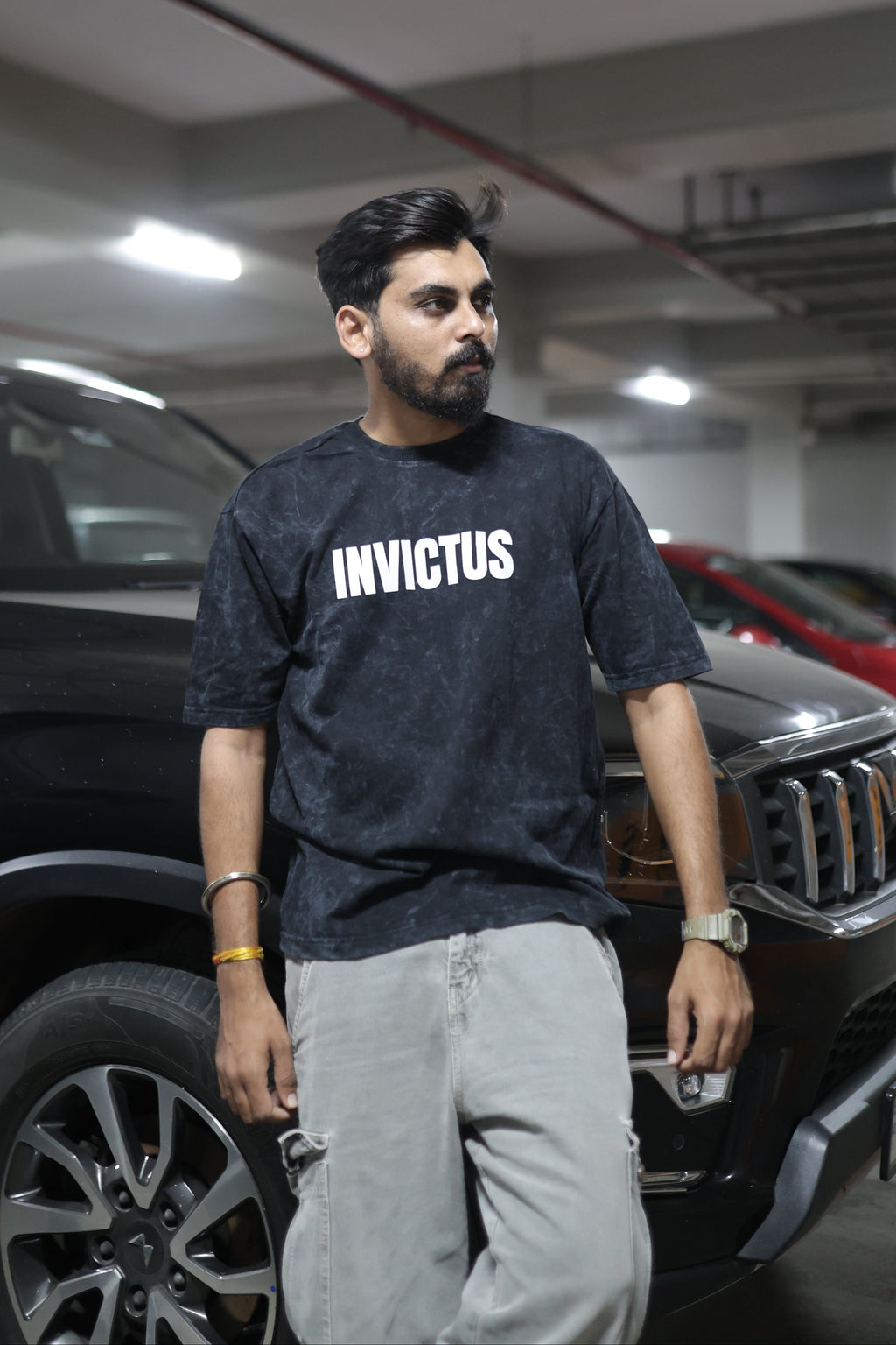Invictus Acid Wash T-Shirt – Black